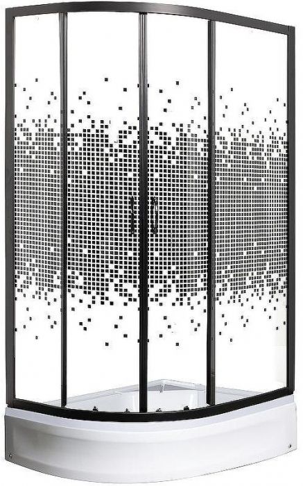Душевой уголок Мономах ДУ 90x70 МЗ BL 10000008623 профиль Черный матовый стекло прозрачное с рисунком