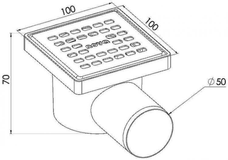 Душевой трап Nova 5056 с решеткой Хром