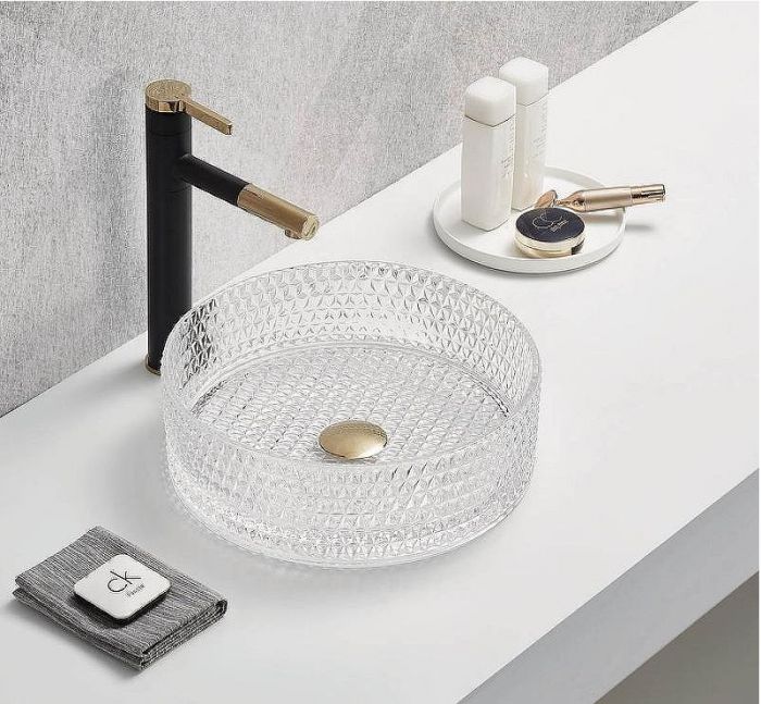 Раковина-чаша CeramaLux 36 GL01 прозрачная