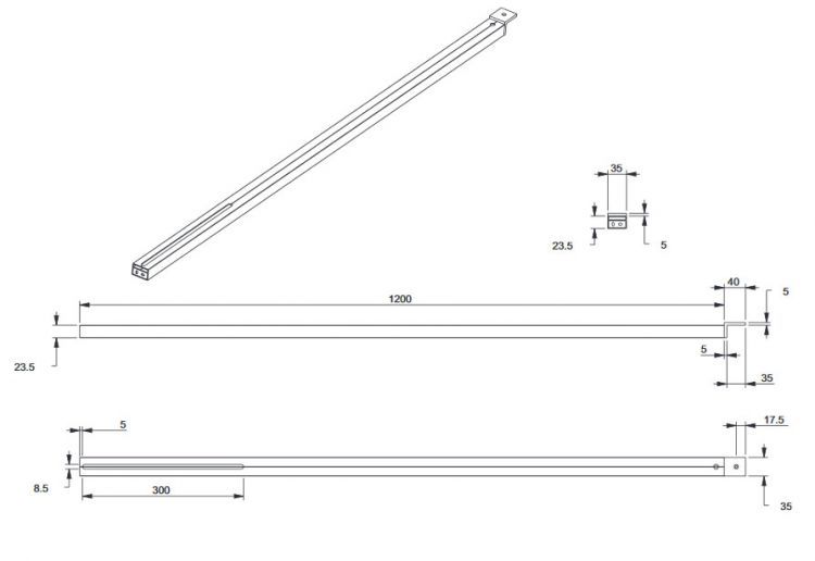 Штанга Jacob Delafon NOUVELLE VAGUE E94BW120-BLV, 120 см