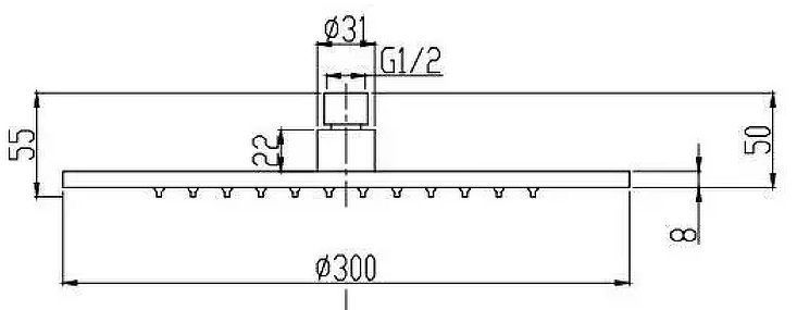 Верхний душ Splendy Feeling R FR212X300R1GM цвет Золото матовое