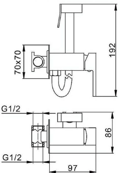 Гигиенический душ со смесителем Splenka S98.52.03 Золото матовое