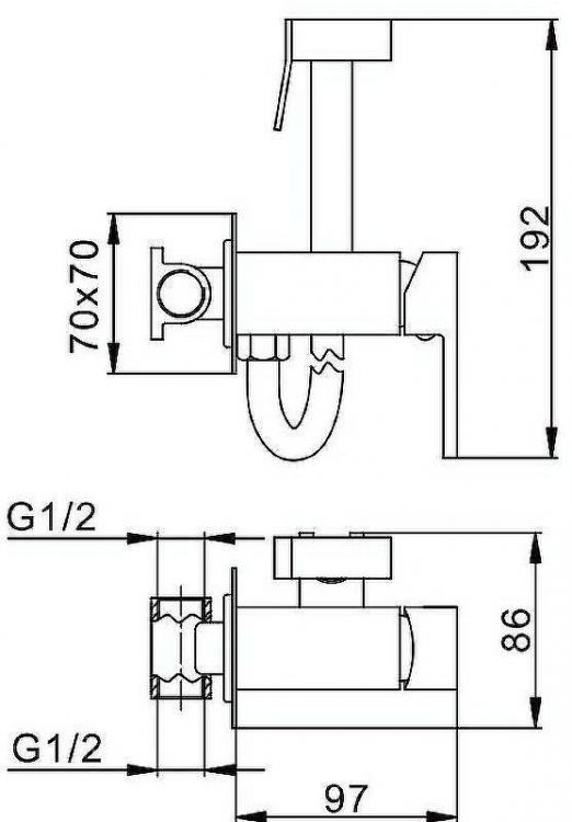 Гигиенический душ со смесителем Splenka S98.52.03 Золото матовое Гигиенический душ со смесителем Splenka S98.52.03 Золото матовое