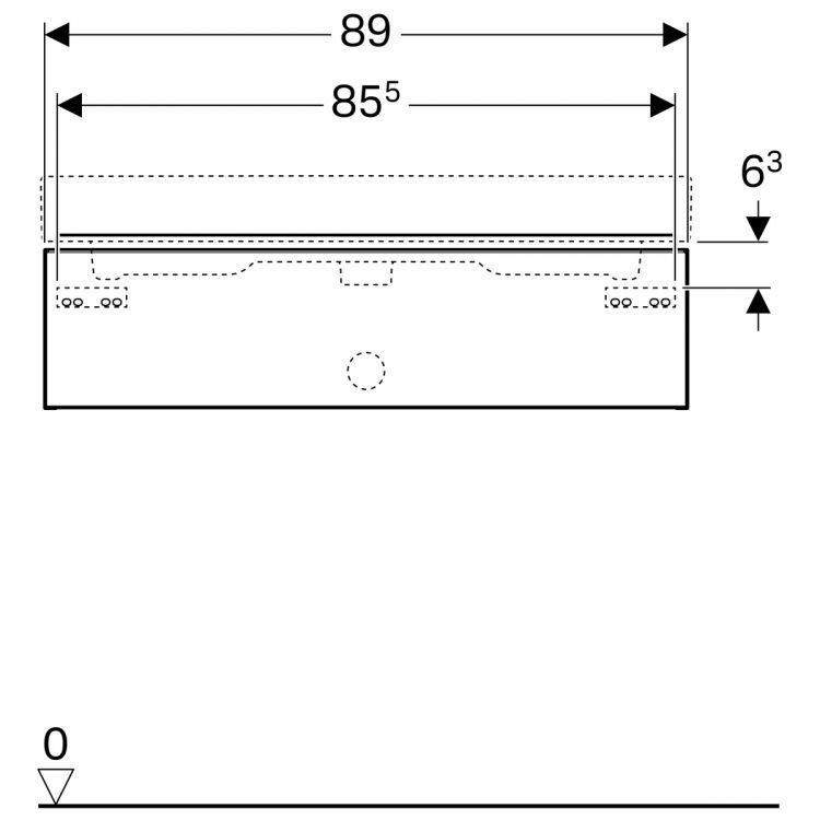 Тумба под раковину Geberit iCon, 89x48, белый глянец [840290000]