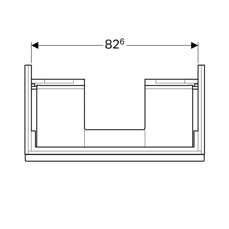 Тумба под раковину Geberit iCon, 89x48, белый глянец [840290000]