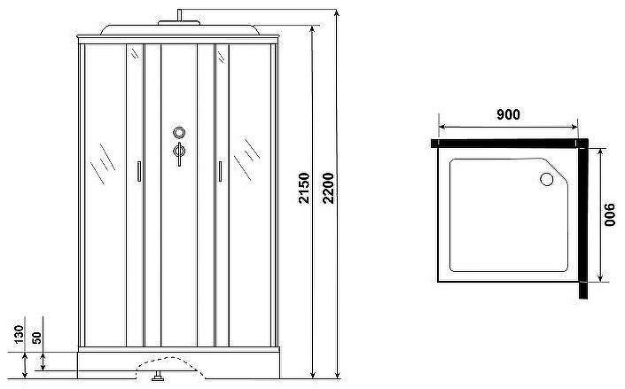 Душевая кабина Niagara Classic 90х90 NG-1101-14F с гидромассажем