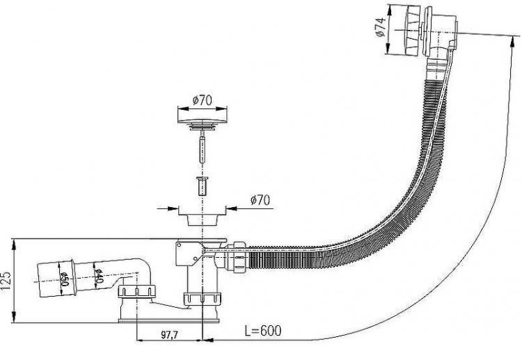 Слив-перелив Rav Slezak MD0588PSM полуавтомат Бронза