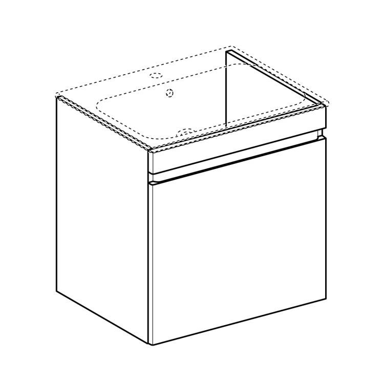 Тумба под раковину Geberit Renova Plan Тумба под раковину Slim,, 53.8х58.5 см, темно-серый матовый [869561000]