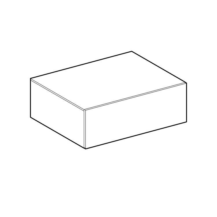 Шкафчик боковой Geberit Xeno? низкий с одним ящиком 580х200х462 мм, матовый серый [500.507.00.1]