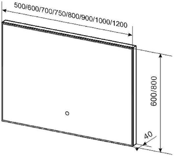 Зеркало SanVit Панорама 80 zpan80bl с подсветкой с сенсорным выключателем и диммером