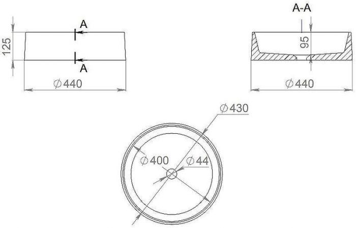 Раковина-чаша Salini Gloria 01 44 1102201M Белая матовая