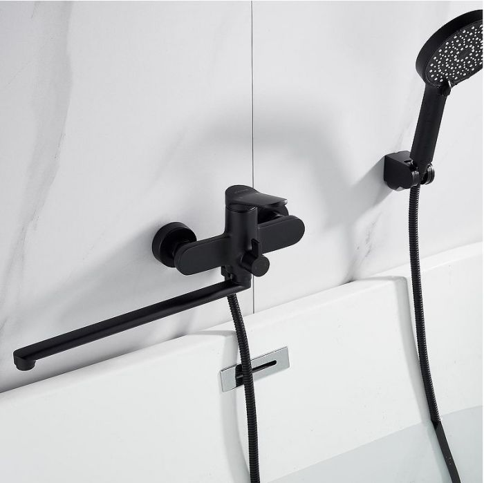 Смеситель для ванны Shevanik S43H S4322H универсальный цвет Черный