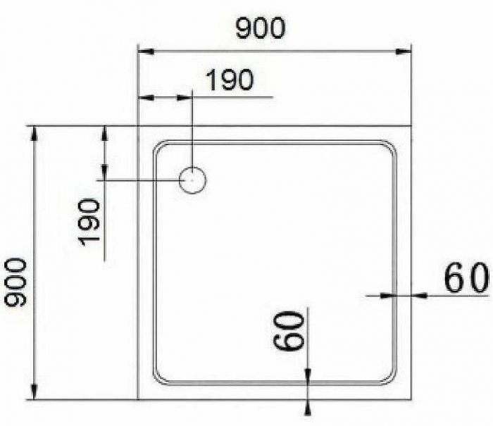Акриловый поддон для душа Cezares Tray A 90x90 TRAY-A-A-90-15-W0 Белый