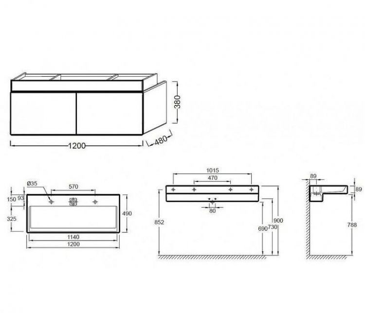 Тумба под раковину Jacob Delafon Terrace 120 EB1188-N23 подвесная Ледяной коричневый