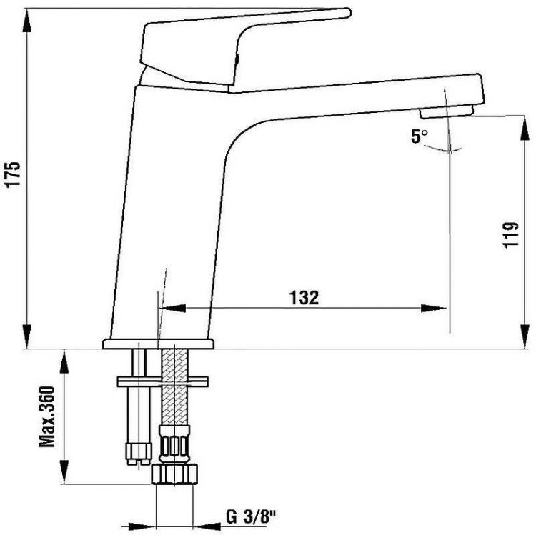 Смеситель для раковины E.C.A. Tiera 102108989EX Хром