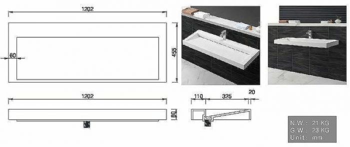 Раковина Boheme Armadi Art Flat 120 859-120-1 Белая