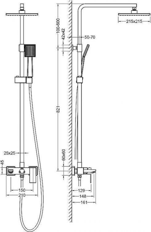 Душевая система Timo Selene SX-1030/03 Черный