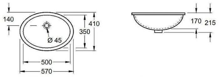 Раковина Villeroy&Boch Evana 57 614700R1 Альпийский белый