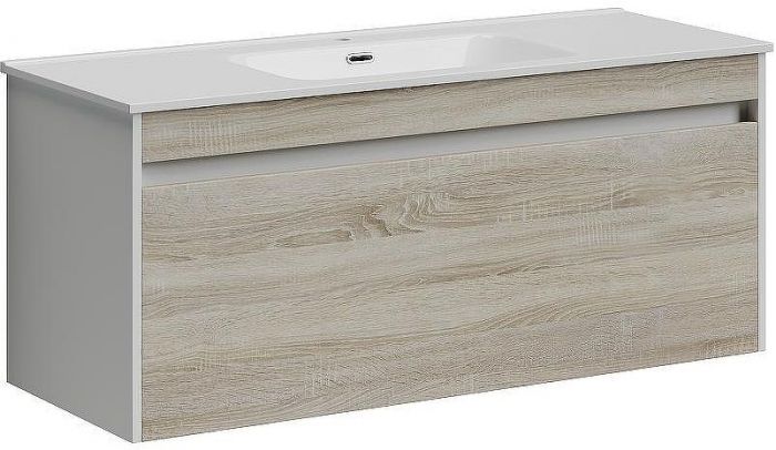 Тумба под раковину Sancos Smart 120 SM120-1E подвесная Дуб Бардолино Белая