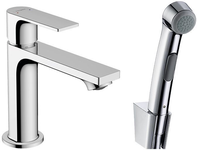Hansgrohe Rebris E Смеситель для раковины 110, с гигиеническим душем, цвет: хром