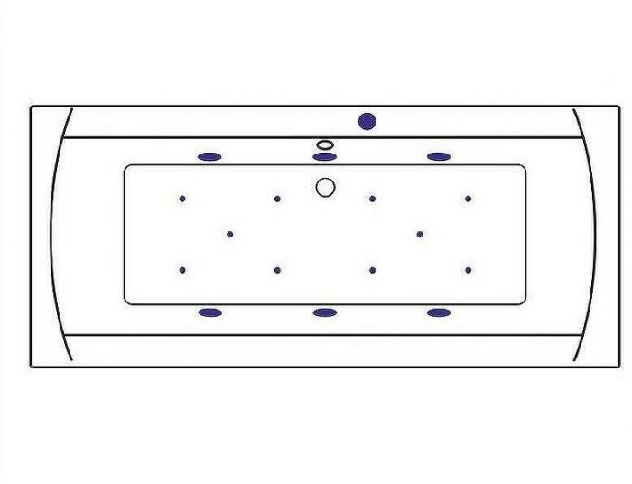 Акриловая ванна Excellent Aquaria Lux 180x80 WAEX.AQU18.RELAX.CR с гидромассажем