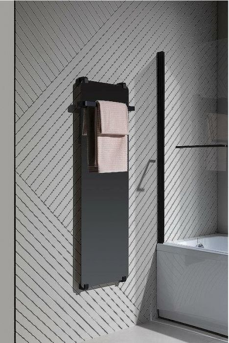 Шторка на ванну Allen Brau Priority 80 3.31022.BBA профиль Черный браш стекло прозрачное