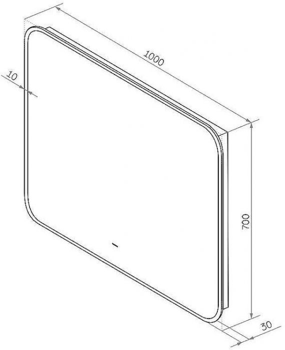 Зеркало Континент Torry 1000х700 ЗЛП1528 с подсветкой с бесконтактным выключателем