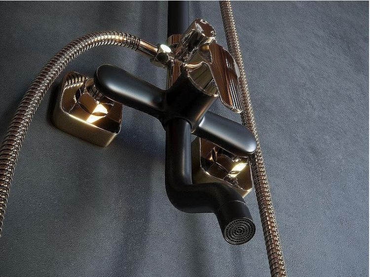 Душевая система Laguraty 7000AX Черный Золото