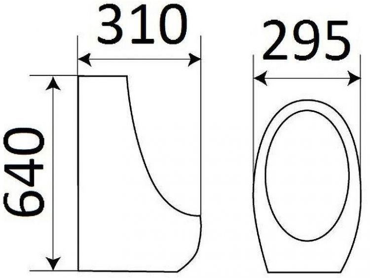 Писсуар CeramaLux X541P с кнопочным механизмом смыва Писсуар CeramaLux X541P с кнопочным механизмом смыва