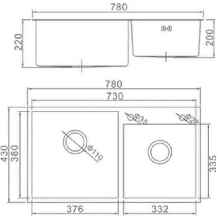 Кухонная мойка Aflorn Premium 78 AF97843W-D Золотой сатин