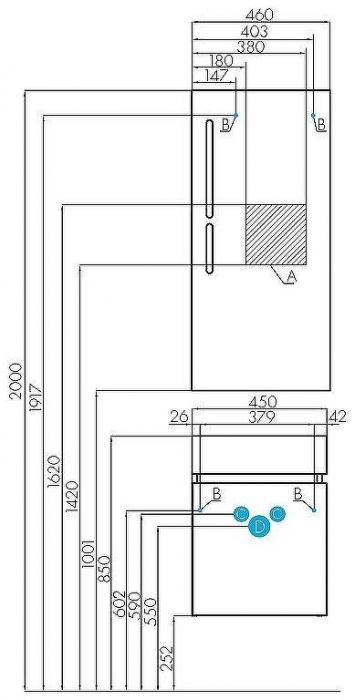 Тумба под раковину Aquaton Эклипс М 45 L 1A172801EK49L подвесная Белый Эбони светлый