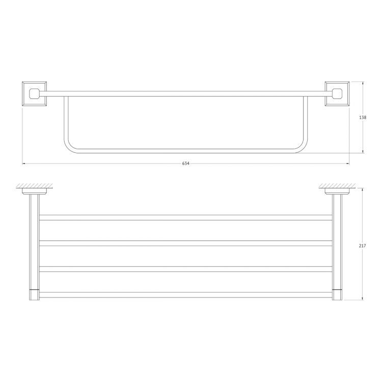 Полка для полотенец со штангой 60 см 998160 Полка для полотенец со штангой 60 см 998160