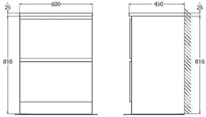 Тумба под раковину BelBagno 60 ALBANO-600-2C-PIA-BL Bianco Lucido