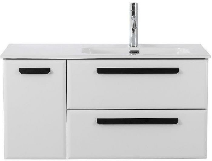 Тумба под раковину Cezares Eco-Cer-N 100 R ECO-CER-N-1000-2C-1A-SO-BL-R подвесная Bianco Lucido без ручек