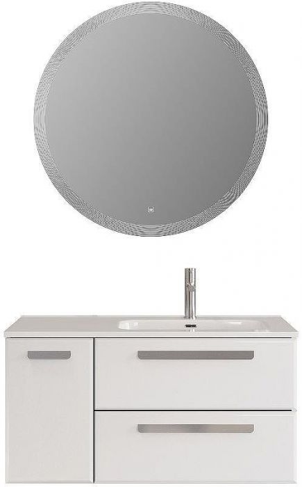 Тумба под раковину Cezares Eco-Cer-N 100 R ECO-CER-N-1000-2C-1A-SO-BL-R подвесная Bianco Lucido без ручек