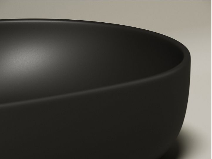 Умывальник CERAMICANOVA Element чаша накладная овальная (цвет Чёрный Матовый) CN6047MB
