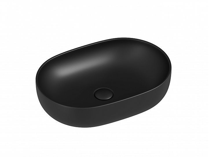 Умывальник CERAMICANOVA Element чаша накладная овальная (цвет Чёрный Матовый) CN6047MB
