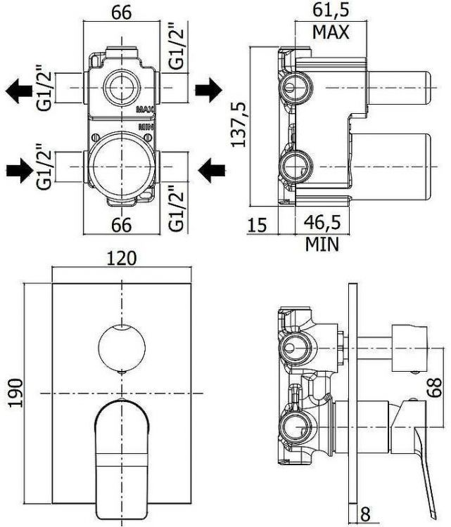 Смеситель для душа Paffoni Tilt TI018BO/M цвет Белый матовый