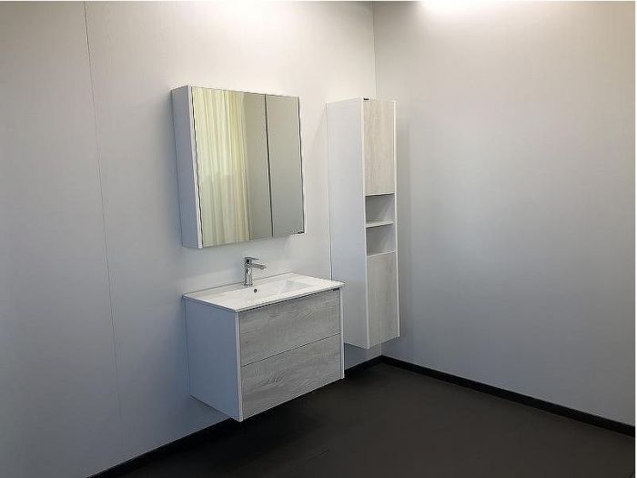 Тумба с раковиной Comforty Женева 75 00004137097 подвесная Дуб белый