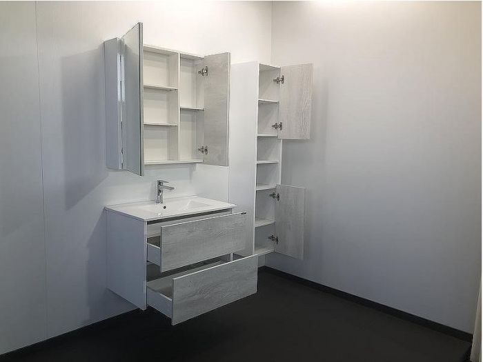 Тумба с раковиной Comforty Женева 75 00004137097 подвесная Дуб белый