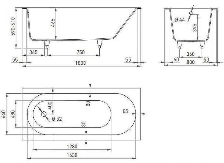 Ванна из искусственного камня Salini Ornella 180х80 102322M Белая матовая