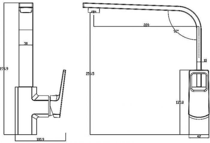 Смеситель для кухни Swedbe Kronos 2041 Хром