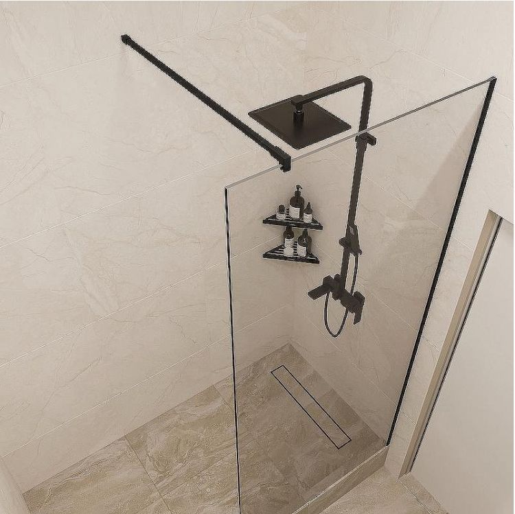 Душевая перегородка STWORKI Берген 100 MV-BE-100-BL профиль Черный матовый стекло прозрачное Душевая перегородка STWORKI Берген 100 MV-BE-100-BL профиль Черный матовый стекло прозрачное