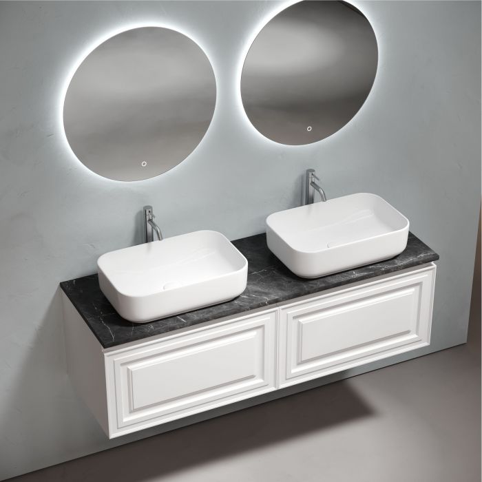 Столешница для ванной комнаты SANCOS из керамогранита SANCOS Black Sky 1400х460 c отверстием под смеситель,TT140A1X