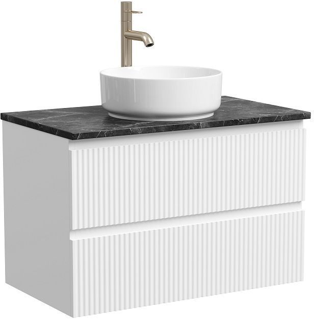 Тумба подвесная SANCOS Snob R, Bianco 790х445х500, под столешницу с отверстием под смеситель, цвет Black Sky, SNR80W