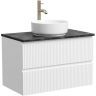 Тумба подвесная SANCOS Snob R, Bianco 790х445х500, под столешницу с отверстием под смеситель, цвет Black Sky, SNR80W
