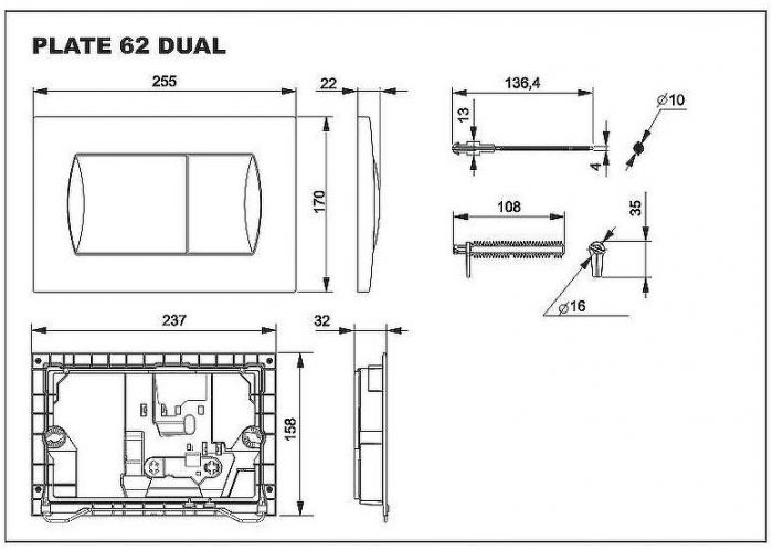 Комплект унитаза с инсталляцией Roca Victoria 893100000 с сиденьем Микролифт и клавишей смыва Хром