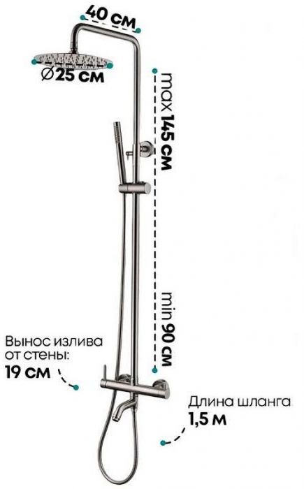 Душевая система Grocenberg GB7099NK Никель