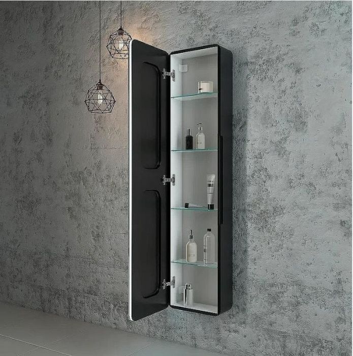 Зеркальный шкаф Континент Eltoro black LED 36 МВК112 с подсветкой Черный