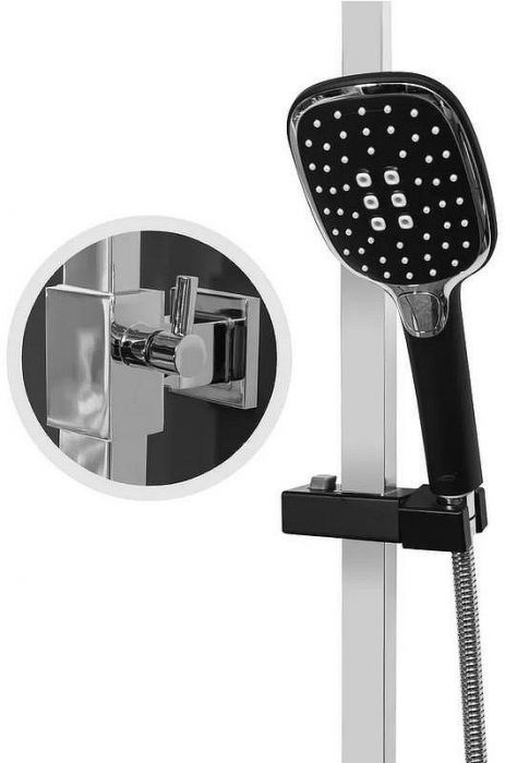 Душевая система Hansberge Cubito H5077BC Хром Черная